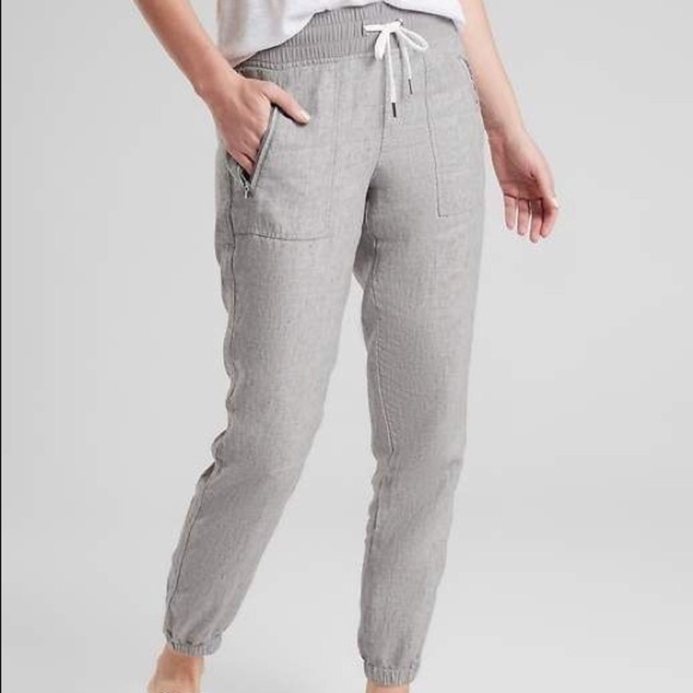 Grey Athleta linen joggers